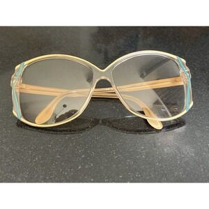 Metzler Vintage‎ Sunglasses 1970's Germany Oversized Turquoise Accents